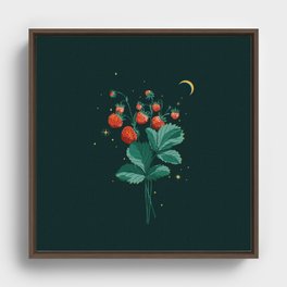Magical strawberry illustration  Framed Canvas