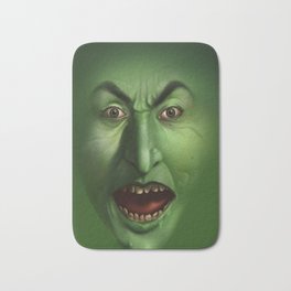 Green Witch face Bath Mat | Spell, Woman, Treat, Face, Digital, Trick, Witch, Creepy, Drawing, Gothic 
