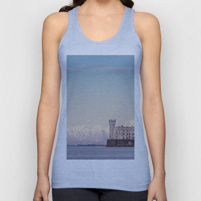 Miramar Castle with Italian Alps in background. Trieste Italy Tank Top