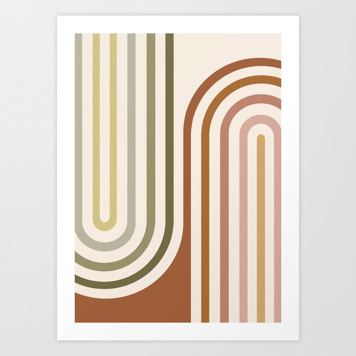 Bold Curvature Stripes I Art Print
