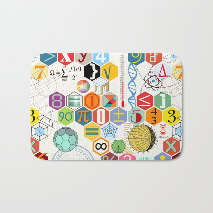 Math in color (white Background) Bath Mat