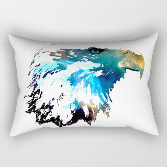 Space Bald Eagle Rectangular Pillow