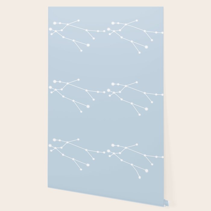 Gemini Zodiac Constellation Pastel Blue Wallpaper By