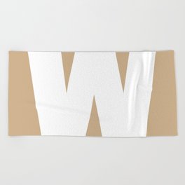 W (White & Tan Letter) Beach Towel