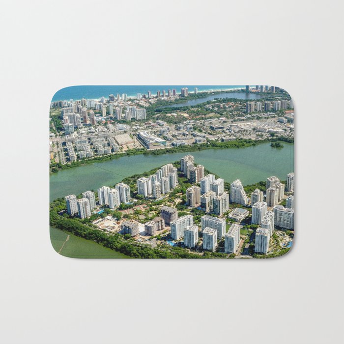 Brazil Photography - Barra Da Tijuca Seen From The Sky Bath Mat