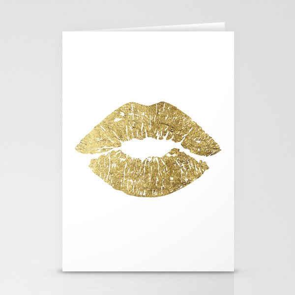 Gold Lips, Vanity Decor Stationery Cards