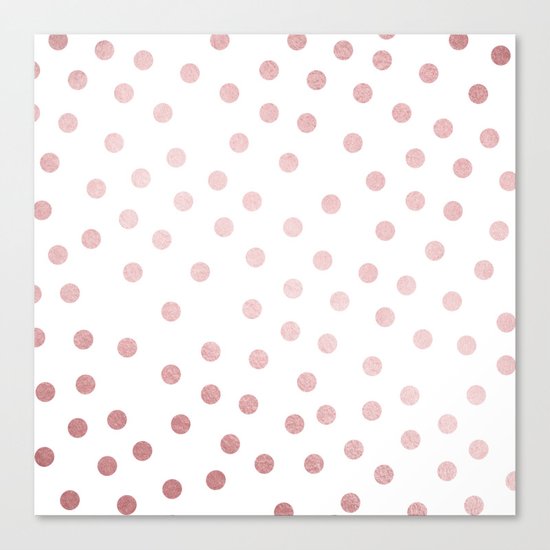 Simply Dots in Rose Gold Sunset Canvas Print