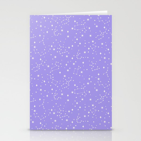 Purple Constellations Stationery Cards