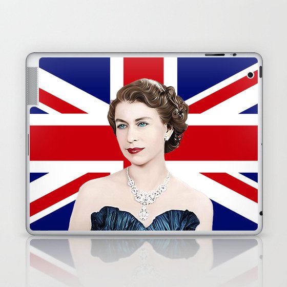 Queen Elizabeth II with British Flag Laptop & iPad Skin