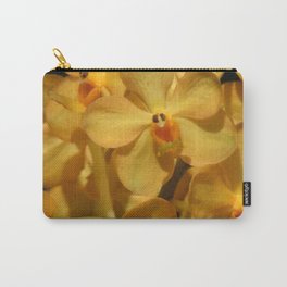 Golden Vanda Orchids Carry-All Pouch | Yellow, Photo, Tropical, Vanda, Color, Digital Manipulation, Digital, Flower, Sunshine, Cheerful 