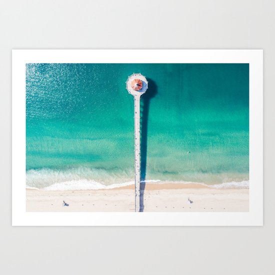 Aerial Of Manhattan Beach Pier Art Print By Hermosa16 Society6