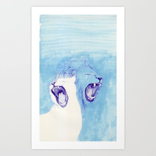 Two Lions Art Print