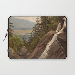 Birch Mountains and Valley Waterfall landscape apinting by Alfred Thompson Bricher Laptop Sleeve