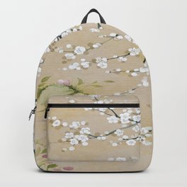 Ume flower painting,korean painting. chinoiserie. Backpack | Silk, Luxury, Painting, Gorgeous, Beautiful, Watercolor, Beige, Chinoiserie, Whiteflower, Chinese 