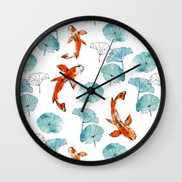 Waterlily koi Wall Clock