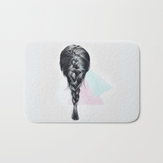 Hair Illustration Bath Mat
