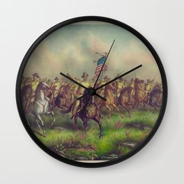 Rough-Riders, Col. Theodore Roosevelt, U.S.V. Commander, Vintage Print Wall Clock