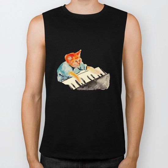 watercolour keyboard Biker Tank