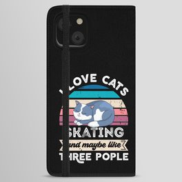 I love Cats Skating and like Three People iPhone Wallet Case