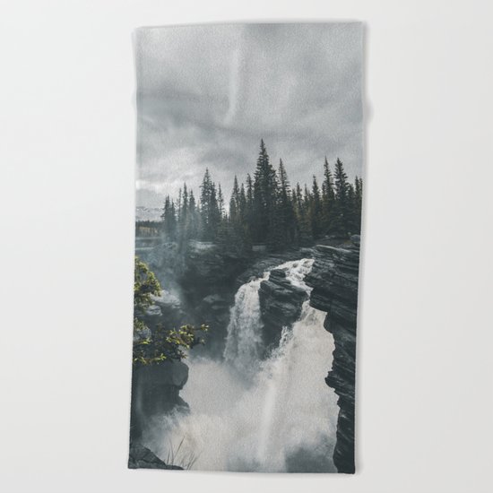 Athabasca Falls Alberta Beach Towel