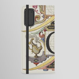 Vintage calligraphy poster 'Q' Android Wallet Case