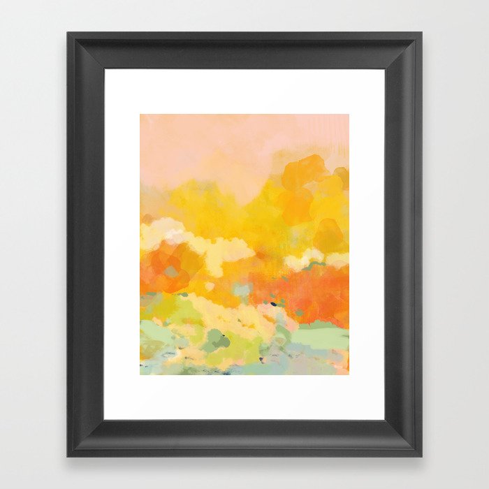 abstract spring sun Framed Art Print