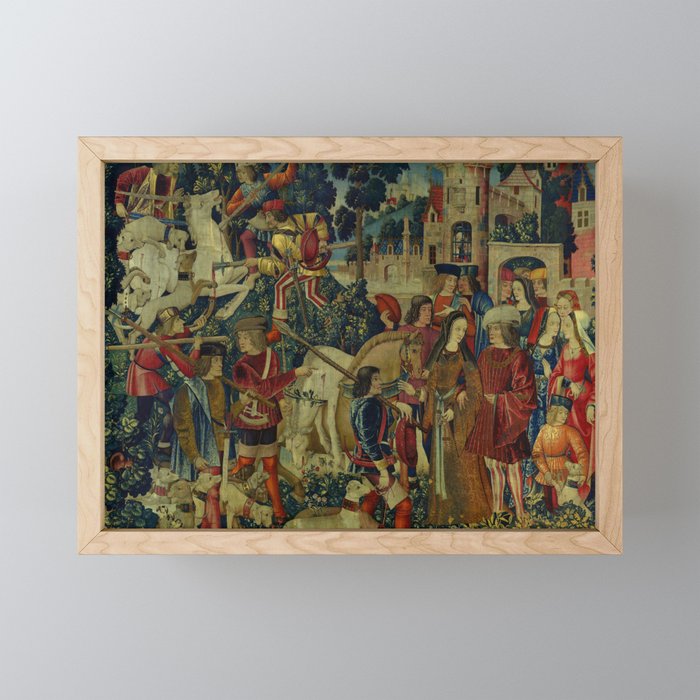 The Unicorn is Killed and Brought to the Castle (from the Unicorn Tapestries) 1495–1505 Framed Mini Art Print