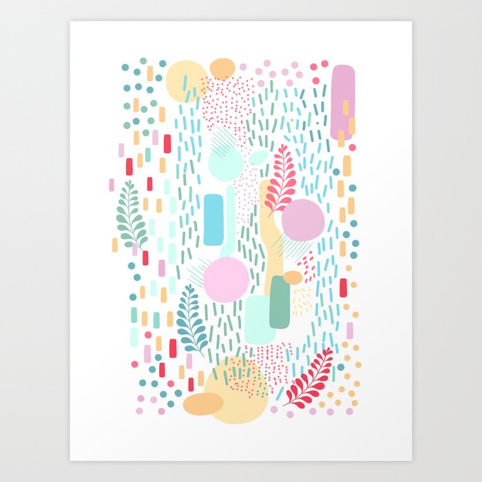 Abstract Nature Colourful Doodle Pattern 3 Art Print By Domvariwords