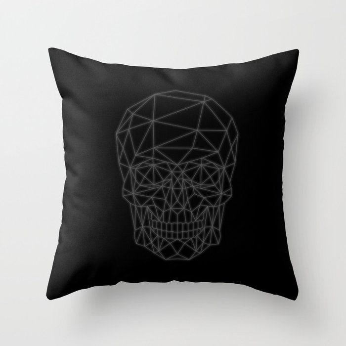 WIRE SKULL Throw Pillow