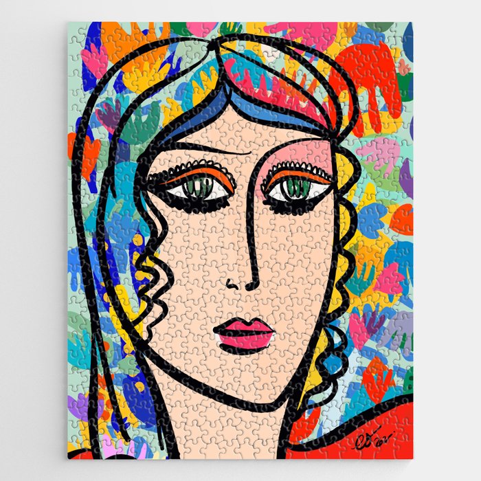 Colorful Portrait of a November Woman by Emmanuel Signorino Jigsaw Puzzle