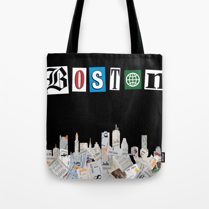 MBTA Boston Skyline - Black Tote Bag