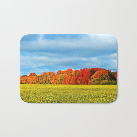 The Field and the Forest in October Bath Mat