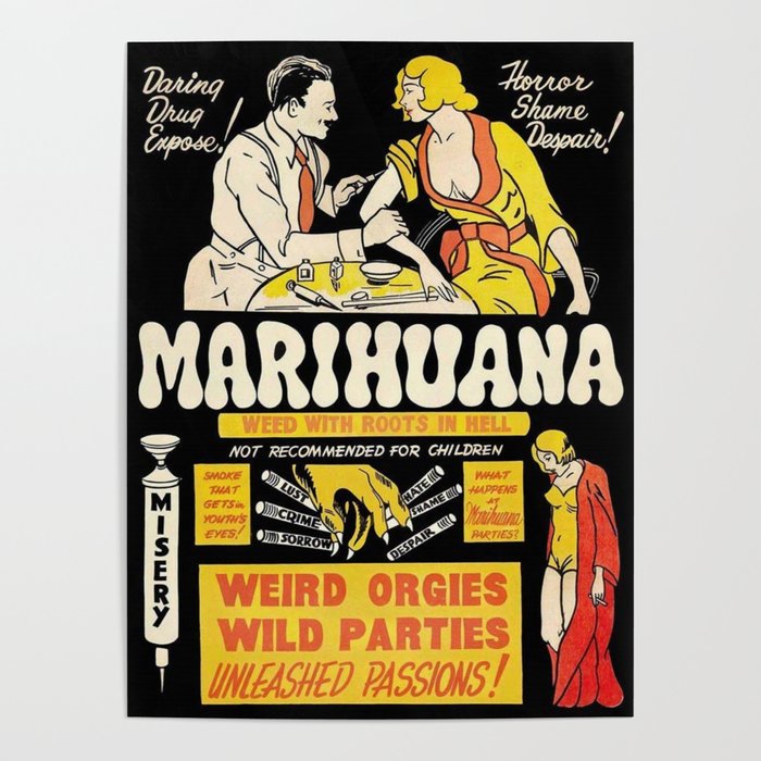 Marihuana Marijuana Vintage Movie Poster | Drawing, Marihuana, Marijuana, Vintage, Movie, Weed, 420, Drugs, Drug
