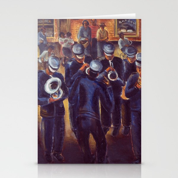 1934 Harlem African American Brass Band Harlem Renaissance masterpice portrait painting by Malvin Gray Johnson for home and wall decor Stationery Cards