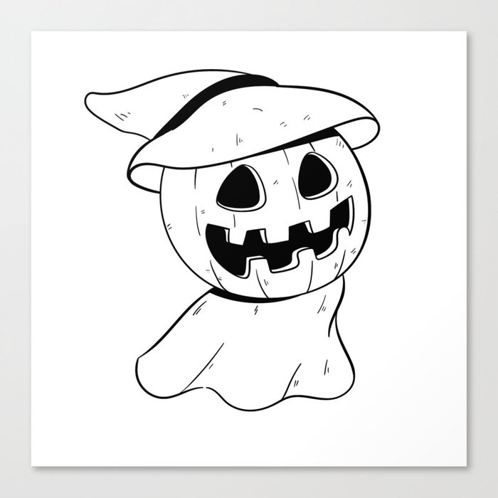 Halloween Pumpkin Ghost Canvas Print