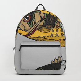 Rock Bass (w/ grey background) Backpack