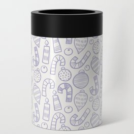 Christmas Pattern Handdrawn Purple Bauble Candy Can Cooler
