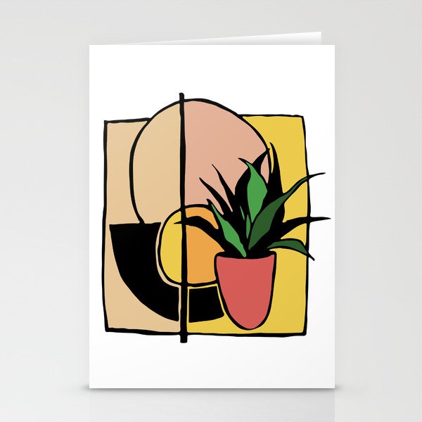 Abstract Plant Portrait Stationery Cards