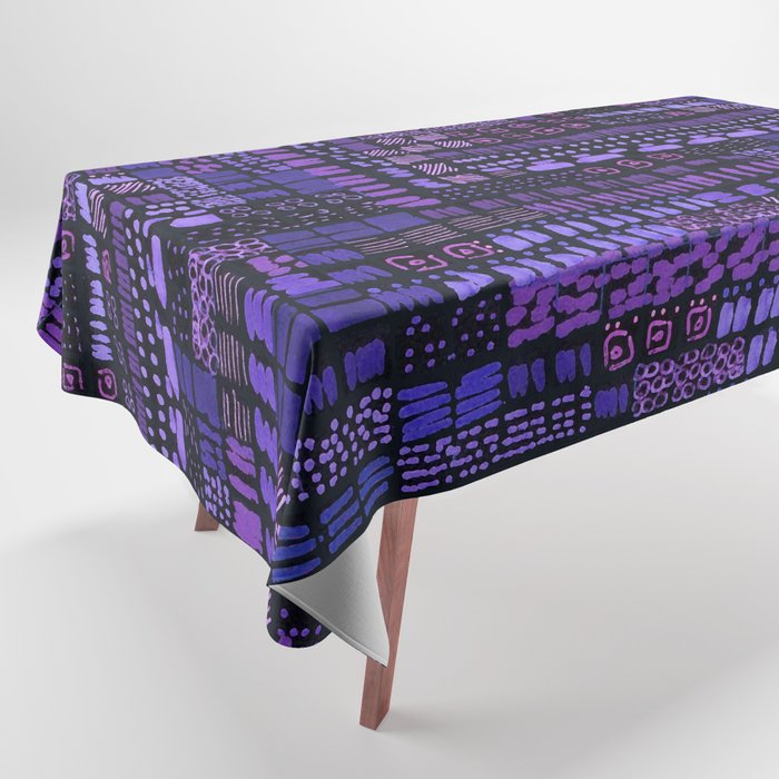 purple bright ink marks hand-drawn collection Tablecloth