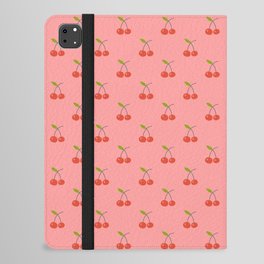 Cherry Seamless Pattern On Sweet Pink Background iPad Folio Case