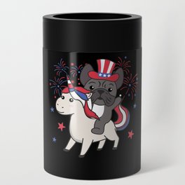 Dog With Unicorn For The Fourth Of July Fireworks Can Cooler