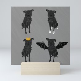 Vicky (Black Mixed Breed Dog from Pack o' Dogs) Mini Art Print