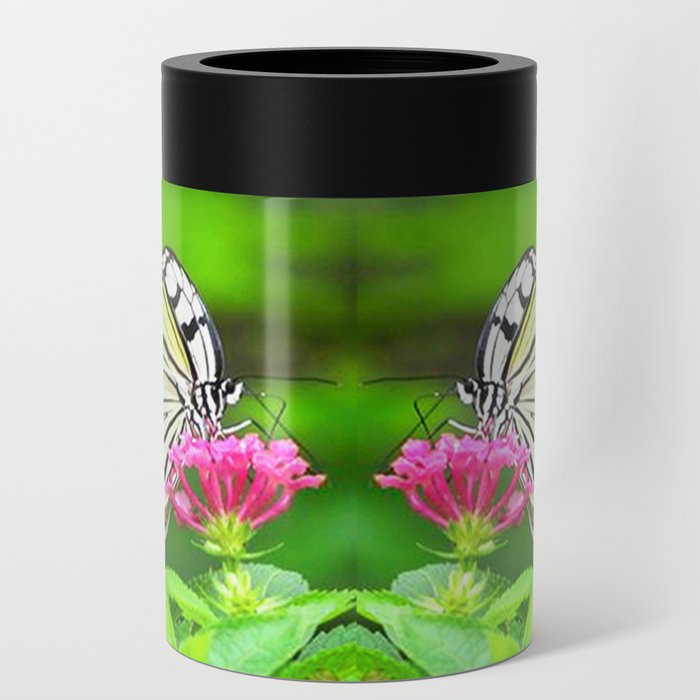 Butterfly and Pink Flowers Can Cooler