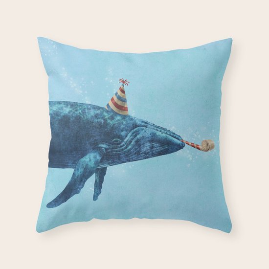 Party Whale Throw Pillow