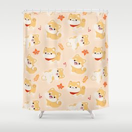 kawaii shiba inu Shower Curtain