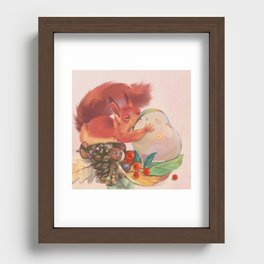 Droppie and Squirrel friend Recessed Framed Print