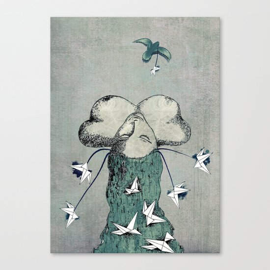 Origami's passion - a collaboration between Christelle Guilhen and Gwenola de Muralt Canvas Print