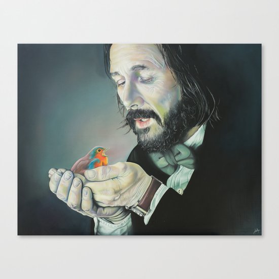 Meeting a Robin Canvas Print