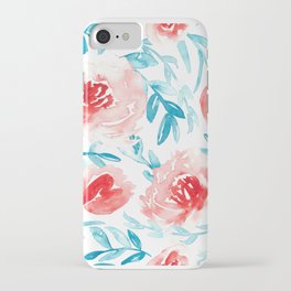 Coral and turquoise iPhone Case