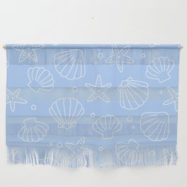 Seashell Pattern (white/sky blue) Wall Hanging